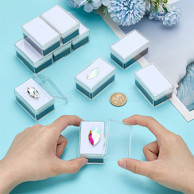 Прямоугольные коробки для хранения драгоценных камней из пластика PS CON-WH0095-140C-03-1