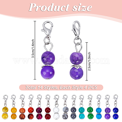 56шт. 14-х стилевые стеклянные подвесные украшения HJEW-PH02124-1