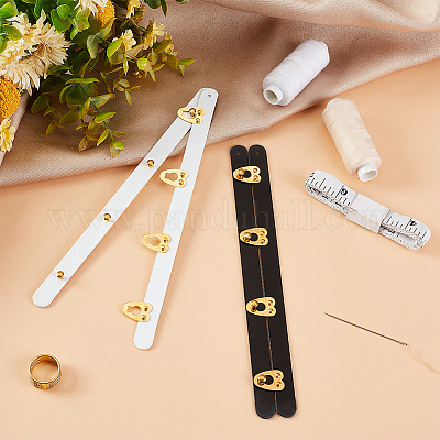 2 пара двухцветных железных корсетных бюсков с золотистыми пуговицами из нержавеющей стали 201 FIND-OC0002-36B-1