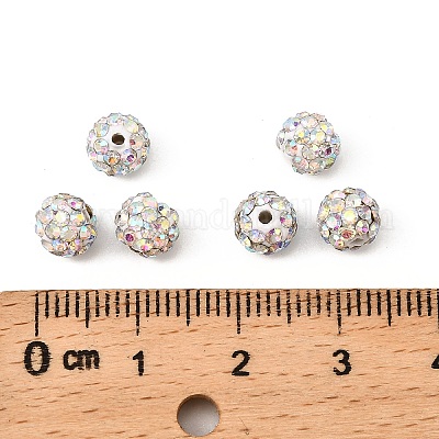 Бусины со стразами&nbsp;RB-H284-6MM-AB-1