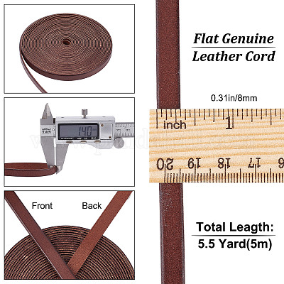 Wholesale GORGECRAFT 5.5 Yard Braided Leather Cord 3mm Wide Round