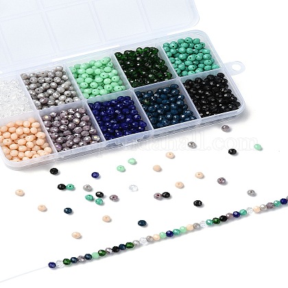 PH PandaHall Perline Di Vetro Miste – Rondelle Sfaccettate Con Foro Grande 3mm – 8x5mm – 100 Pezzi