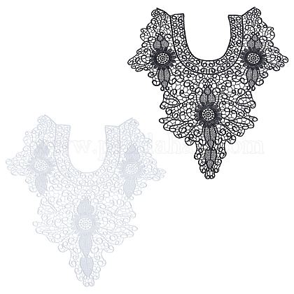 Gorgecraft Embroidered Floral Lace Collar DIY-GF0002-56-1