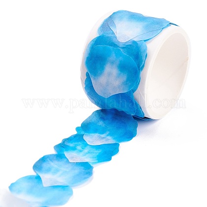 花びら紙テープステッカー スクラップブッキング用花柄粘着テープ乳製品芸術diy ディープスカイブルー 2 2x2 2x0 02cm 80pcs ロールの通販 Jp Pandahall Com