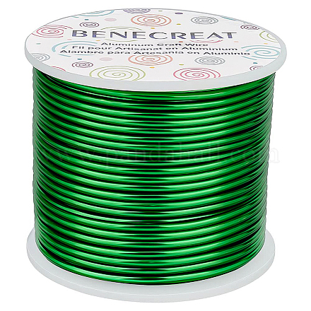 BENECREAT 12 Gauge (2mm) Aluminum Wire 100FT (30m) Anodized Jewelry Craft Making Beading Floral Colored Aluminum Craft Wire - Green AW-BC0001-2mm-10-1