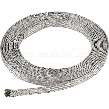 BENECREAT 4mx9mm Flat Braided Tinned Copper Wire CWIR-WH0014-02B-01-1