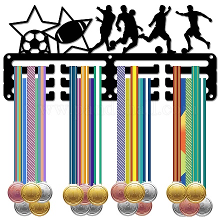 Espositore da parete con porta medaglie in ferro a tema sportivo ODIS-WH0055-101-1