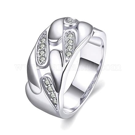 Perfect Design Brass Cubic Zirconia Wide Band Rings RJEW-BB02707-C-10P-1