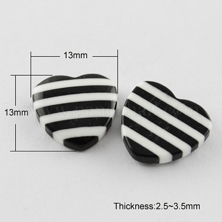 Striped Resin Cabochons CRES-Q097-13mm-1-1