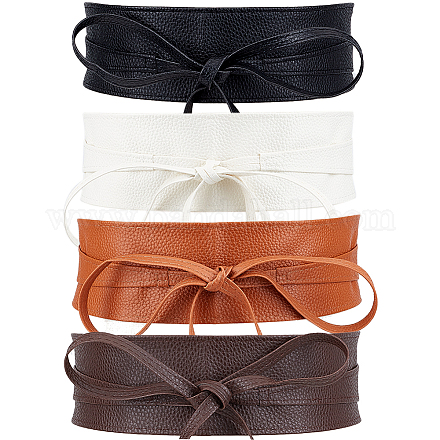4 шт. 4-х цветные обхватывающие пояса из искусственной кожи AJEW-CP0008-07-1