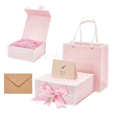 Benecreat 1 set di scatole di gioielli in carta e sacchetti di carta DIY-BC0005-14A-1