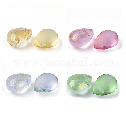 Transparent Spray Painted Glass Beads GLAA-T017-01-M-1