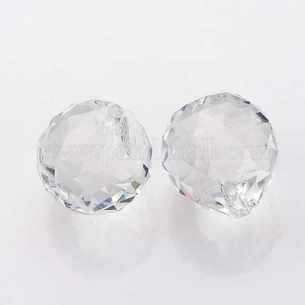 Faceted Round Glass Pendants GLAA-O008-G04-1