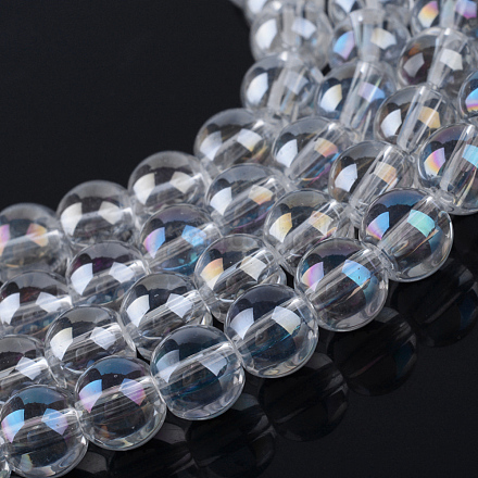 Electroplate Glass Beads Strands EGLA-Q062-4mm-A09-1