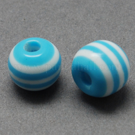 Rotonde perle di resina a righe RESI-R158-12mm-05-1