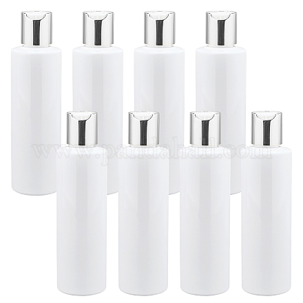 Benecreatプラスチック空のボトル  ディスクトップフリップキャップとアルミ蓋付き  香水エッセンス液体化粧品容器  銀  16x4.65cm  容量：200ml（6.76液量オンス） MRMJ-BC0002-81B-1
