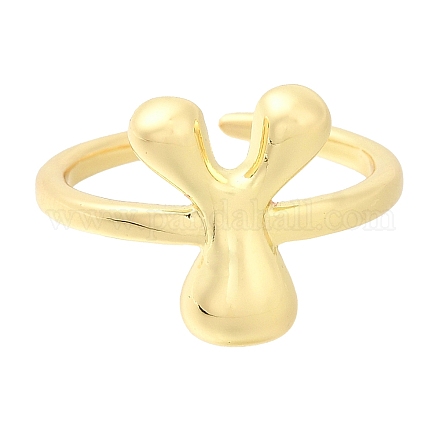 Стойка покрытие латунь открытые манжеты кольца RJEW-S394-01G-Y-1