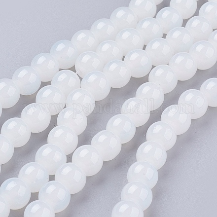 Perles en verre jade d'imitation rondes X-DGLA-S076-8mm-21-1