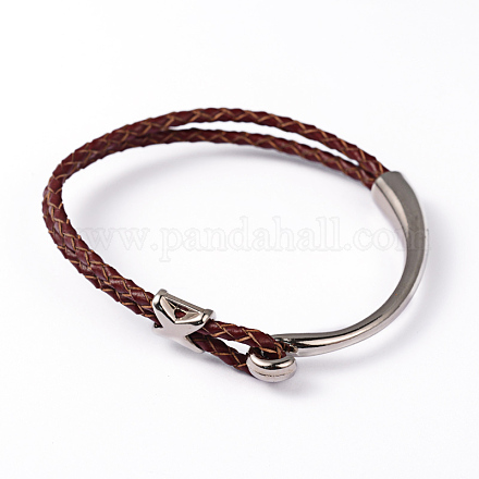 Bracelets à cordon en cuir à rangs multiples BJEW-L578-02A-1