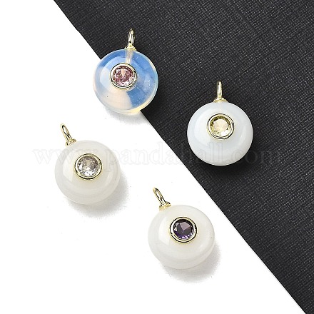 Плоские круглые подвески из синтетического опалита G-H318-01G-A-07-1