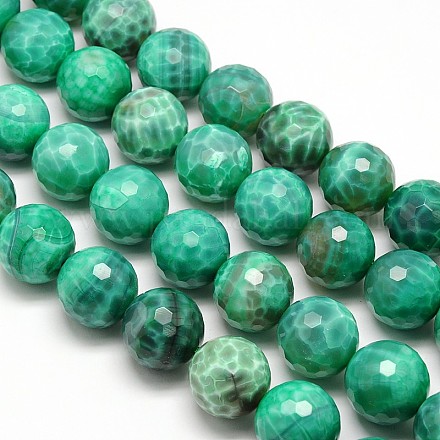 Dyed Natural Peacock Agate Round Bead Strands G-N0081-F20mm-09-1