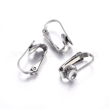 Accessoires de boucles d'oreilles clips à vis en 304 acier inoxydable STAS-P210-15P-1