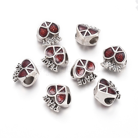 Antique Silver Plated Alloy European Beads MPDL-L029-P01-AS-1