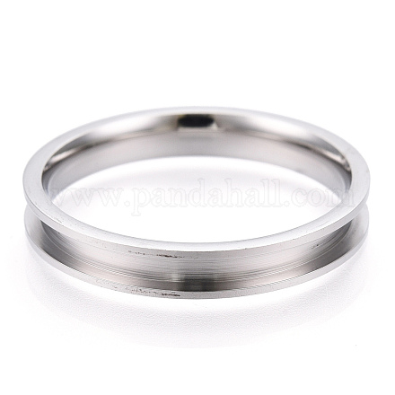 201 impostazioni per anelli scanalati in acciaio inossidabile RJEW-TAC0017-4mm-06A-1
