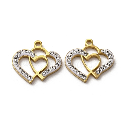 Подвески из нержавеющей стали 304 со стразами из глины STAS-P406-17E-G-1