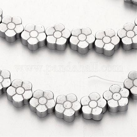 Chapelets de perles en hématite synthétique sans magnétiques G-F300-07-01-1