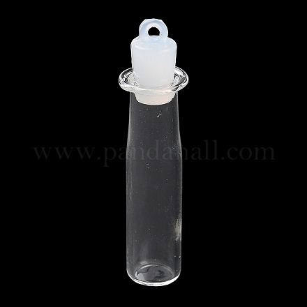 Clear Glass Wishing Bottle Pendants GLAA-A010-01I-1
