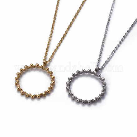 (Vente d'usine de fêtes de bijoux) 304 colliers pendentifs en acier inoxydable NJEW-E141-32-1