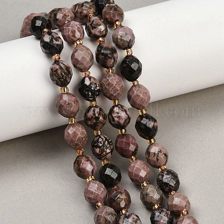 Природные родонит бисер нитей G-N342-149I-07-1