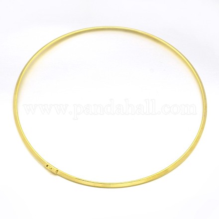 真鍮のチョーカーの襟のネックレスを作る  硬いネックレス  ゴールドカラー  5.11インチ（13cm） BJEW-F132-02G-1