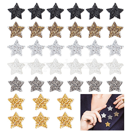 AHANDMAKER 36pcs Star Mini Patches Iron On or Sew On FIND-GA0003-05-1