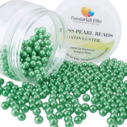PandaHall Elite Pearlized Glass Pearl Round Beads HY-PH0001-6mm-074-1