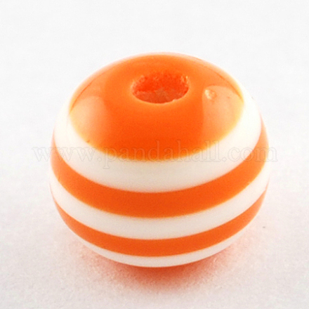 Bubblegum perles rondes à billes de résine rayé X-RESI-Q106-20mm-02-1