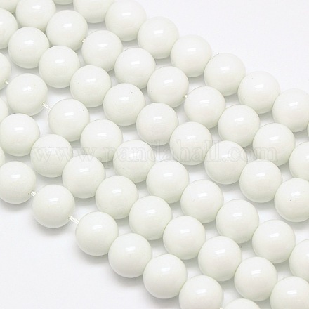 Brins de perles de verre de peinture de cuisson ronde écologique X-HY-A003-10mm-RV01-1