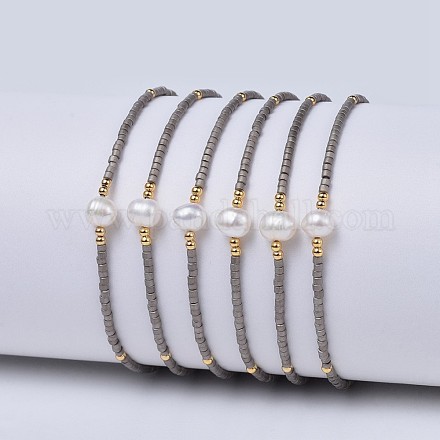 Bracelets réglables de perles tressées avec cordon en nylon X-BJEW-P256-B01-1