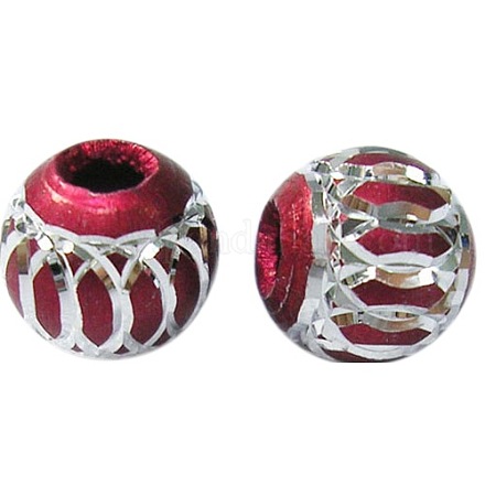 Red Lantern Aluminum Round Beads X-AR8mm005-1