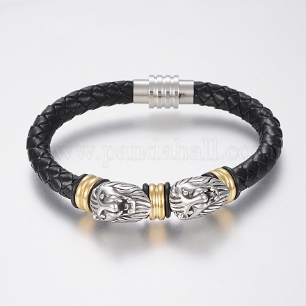 Bracelets en cuir tressé BJEW-H560-21-1