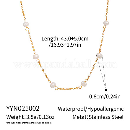 Минималистичные ожерелья из нержавеющей стали 304 с натуральным пресноводным жемчугом и цепочкой из картофеля для женщин YO8542-1-1