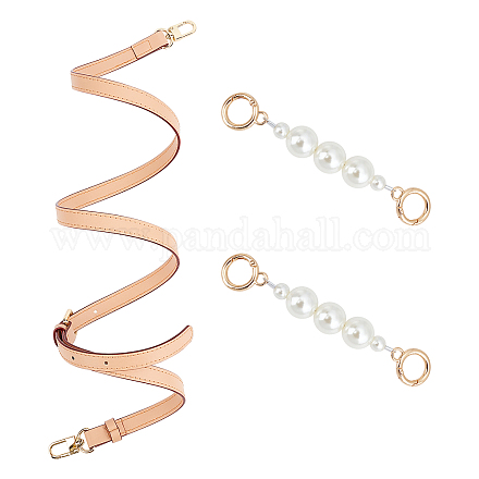 Asas de cuero de la pu y conjuntos de cadena de correa de bolso de perlas de perlas abs FIND-PH0001-35-1