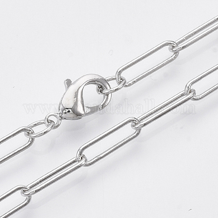 Realizzazione di collana con catena a graffetta ovale rotonda in ottone MAK-S072-04B-P-1
