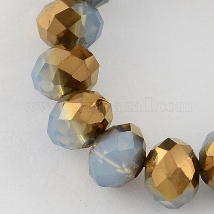 Electroplated Imitation Jade Glass Bead Strands GR4MMY-13C-1