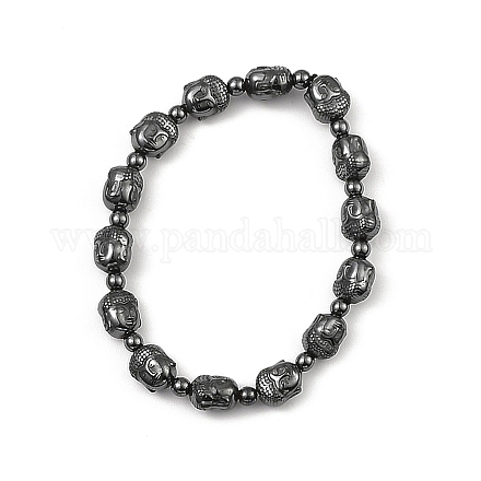 Bracelets de perles d'hématite synthétiques non magnétiques BJEW-E084-05-1