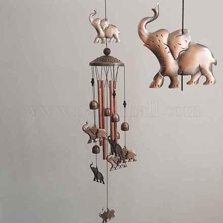 Elefante in metallo e campana a vento a tubo ELEP-PW0001-23A-1