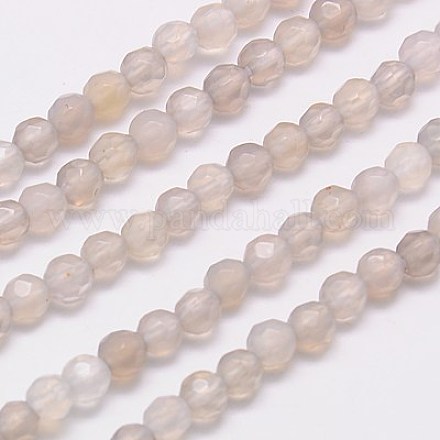 Natürlichen graue Achat Perlen Stränge G-G545-04E-1