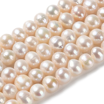 Fili di perle di perle d'acqua dolce coltivate naturali PEAR-E018-38-1