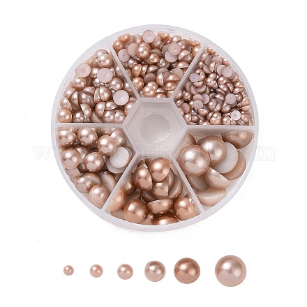 1caja de plástico abs imitación perla cúpula cabujones SACR-X0002-49-B-1